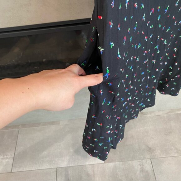 AND OTHER STORIES & Stockholm Atelier Bird Short Sleeve Black Dress, Size 6 - Picture 7 of 7